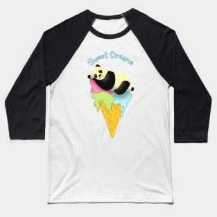 Ice Cream Panda Doodle | Cute Sweet Dreams Baseball T-Shirt